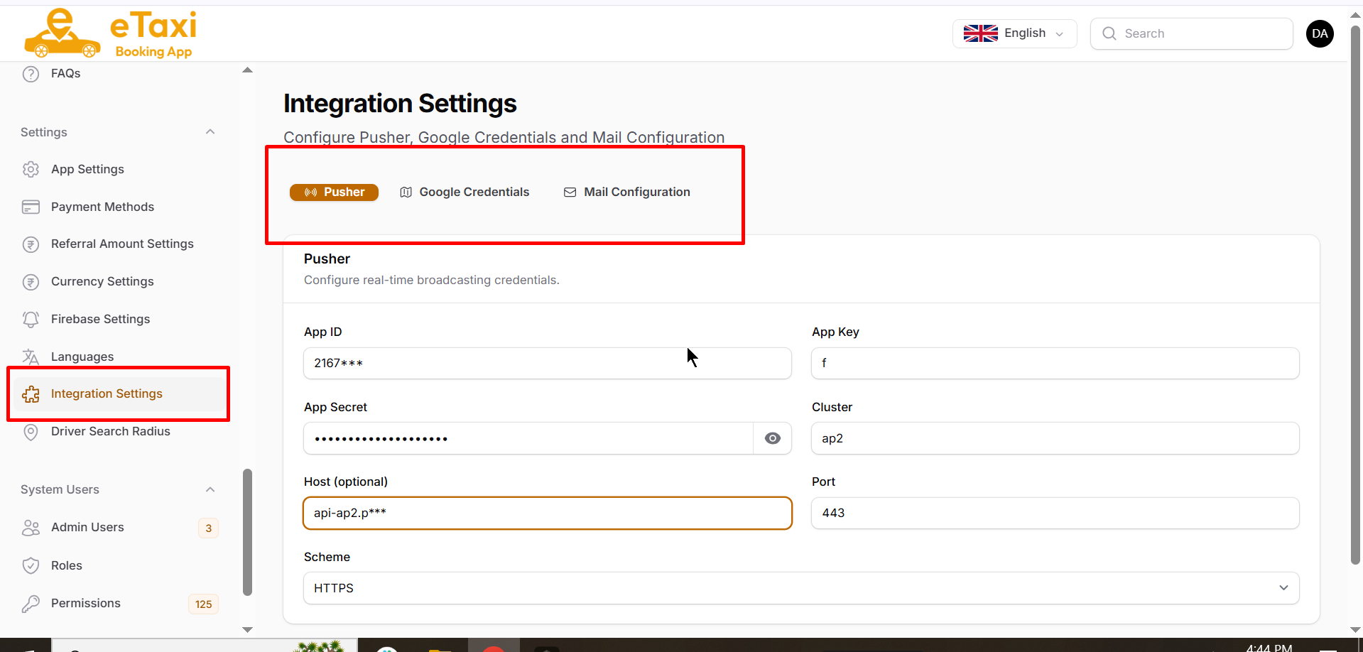 Integration Settings